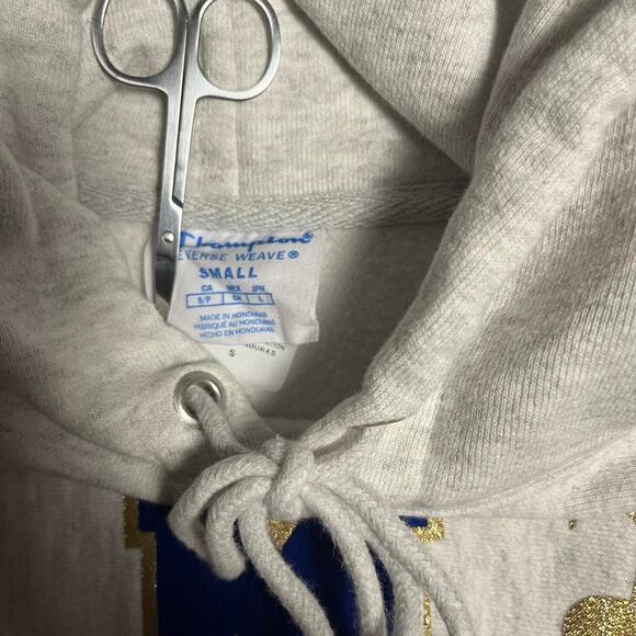 Champion Classic Hoodie Small Oversized Sweatshirt Big Spell Out Crispy Clean - Picture 3 of 7